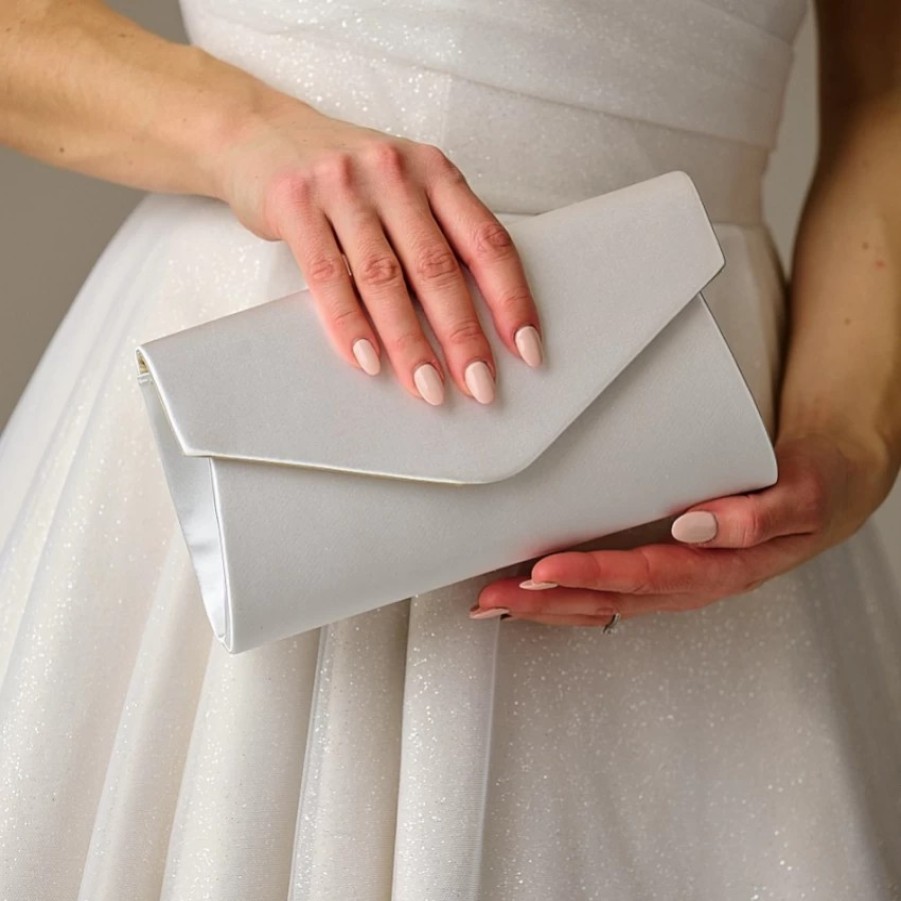 Perfect Bridal Perfect Bridal Simone Dyeable Ivory Satin Envelope Clutch Bag Online