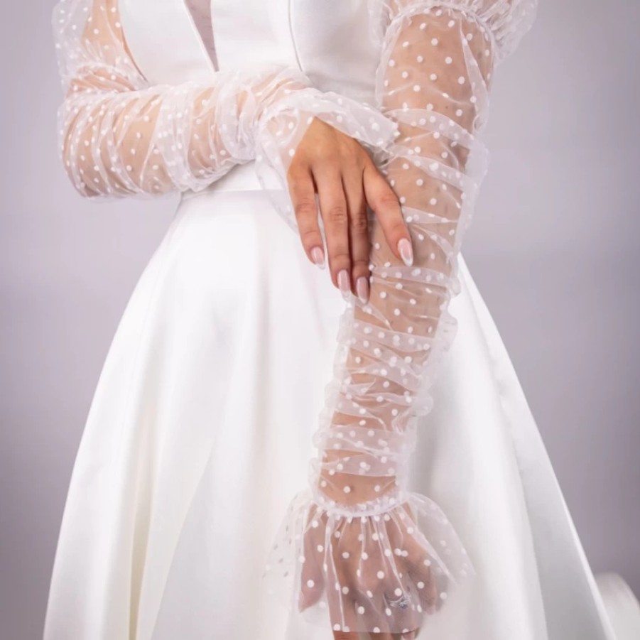 Perfect Bridal Perfect Bridal Ivory Polka Dot Wedding Dress Sleeves Wholesale