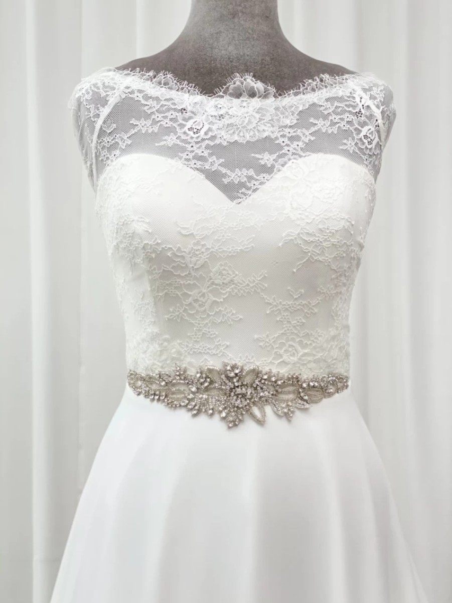 Beads & Beyond Hamilton Vintage Beaded And Crystal Embellished Bridal Belt Clearance