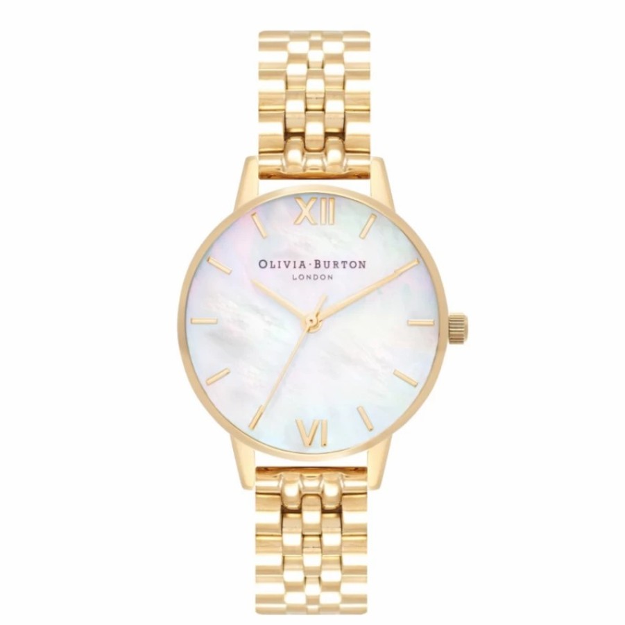 Olivia Burton Olivia Burton Mother Of Pearl 30Mm Gold Bracelet Watch Online