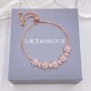 Lace & Favour Daisy Rose Gold Floral Crystal Adjustable Bracelet New