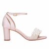 Perfect Bridal Perfect Bridal Carrie Blush Satin Pearl Block Heel Sandals Best