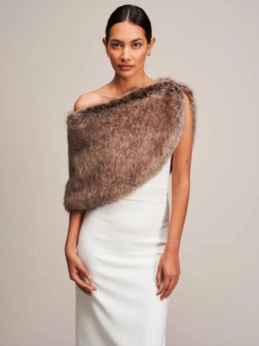 Helen Moore Helen Moore Truffle Faux Fur Wedding Wrap Wholesale