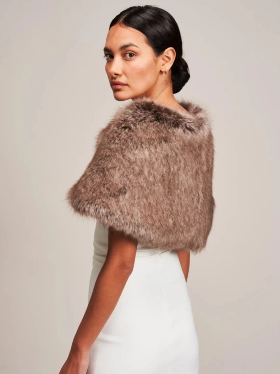 Helen Moore Helen Moore Truffle Faux Fur Wedding Wrap Wholesale