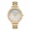 Olivia Burton Olivia Burton Mother Of Pearl And Crystal 34Mm Gold Bracelet Watch Hot