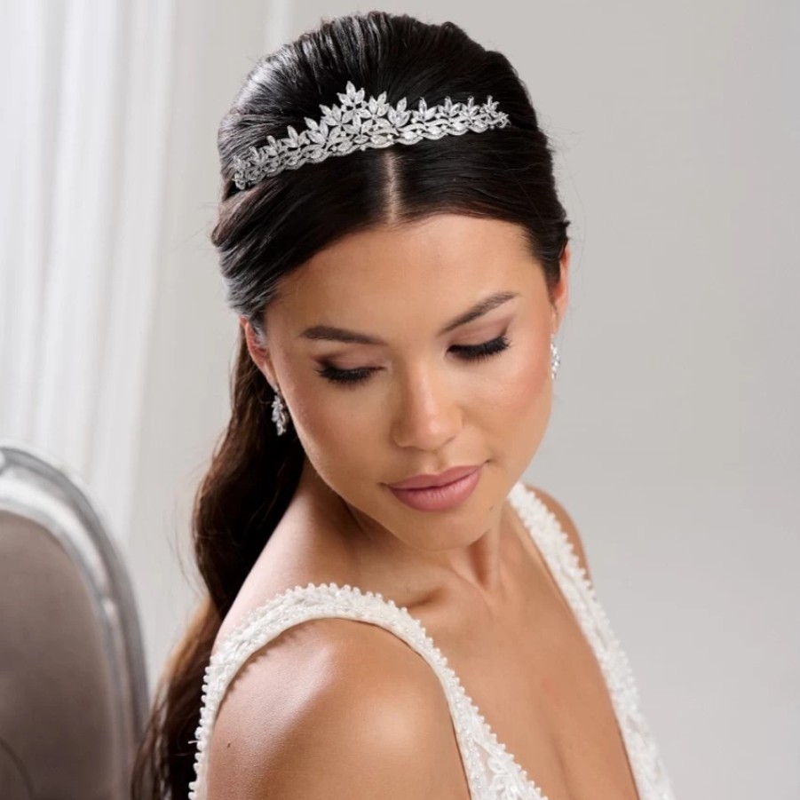 Lace & Favour Debutante Classic Cubic Zirconia Crystal Bridal Tiara Hot