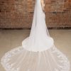 Perfect Bridal Perfect Bridal Ivory Single Tier Cathedral Veil With Lace Train Hot