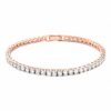 Lace & Favour Alanna Simple Cubic Zirconia Tennis Bracelet (Rose Gold) New