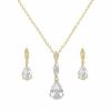 Lace & Favour Ellie Gold Cubic Zirconia Crystal Wedding Jewellery Set Best