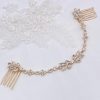 Lace & Favour Melody Gold Draped Crystal Wedding Headpiece Hot