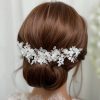 Beads & Beyond Marianna Ivory Flowers And Lace Bridal Headpiece Hot