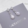 Lace & Favour Dominica Cubic Zirconia Drop Earrings New