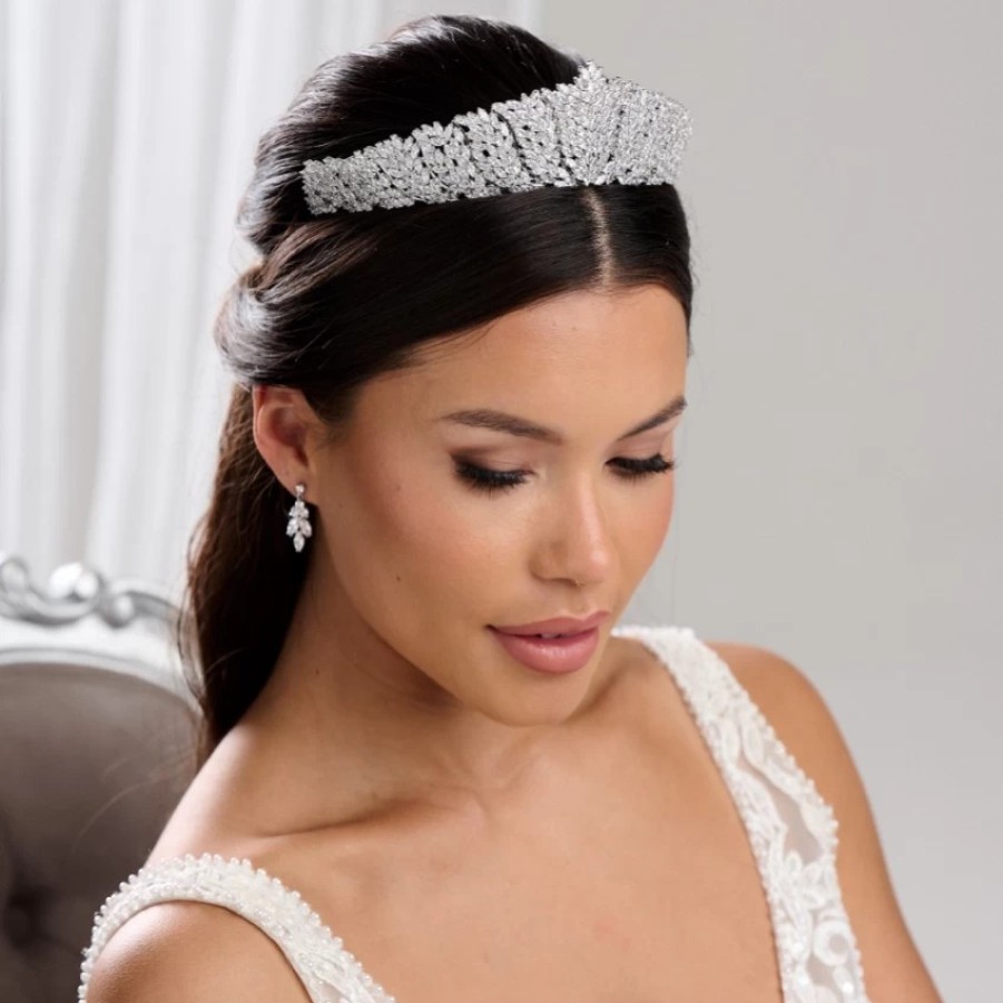 Lace & Favour Empress Statement Cubic Zirconia Crystal Bridal Tiara Best