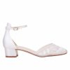 Perfect Bridal Perfect Bridal London Ivory Lace Low Block Heel Ankle Strap Shoes Clearance