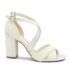 Pink Paradox London Paradox London Carina White Glitter High Block Heel Crossover Sandals Wholesale