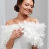 Beverly Hills Olivia Ivory Ruffle Feather Bridal Stole Hot