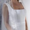 Rainbow Club Rainbow Club Flame Ivory Diamante Edge Chapel Length Veil New