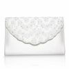 Perfect Bridal Perfect Bridal Nutmeg Dyeable Ivory Satin And Sequin Lace Clutch Bag Hot