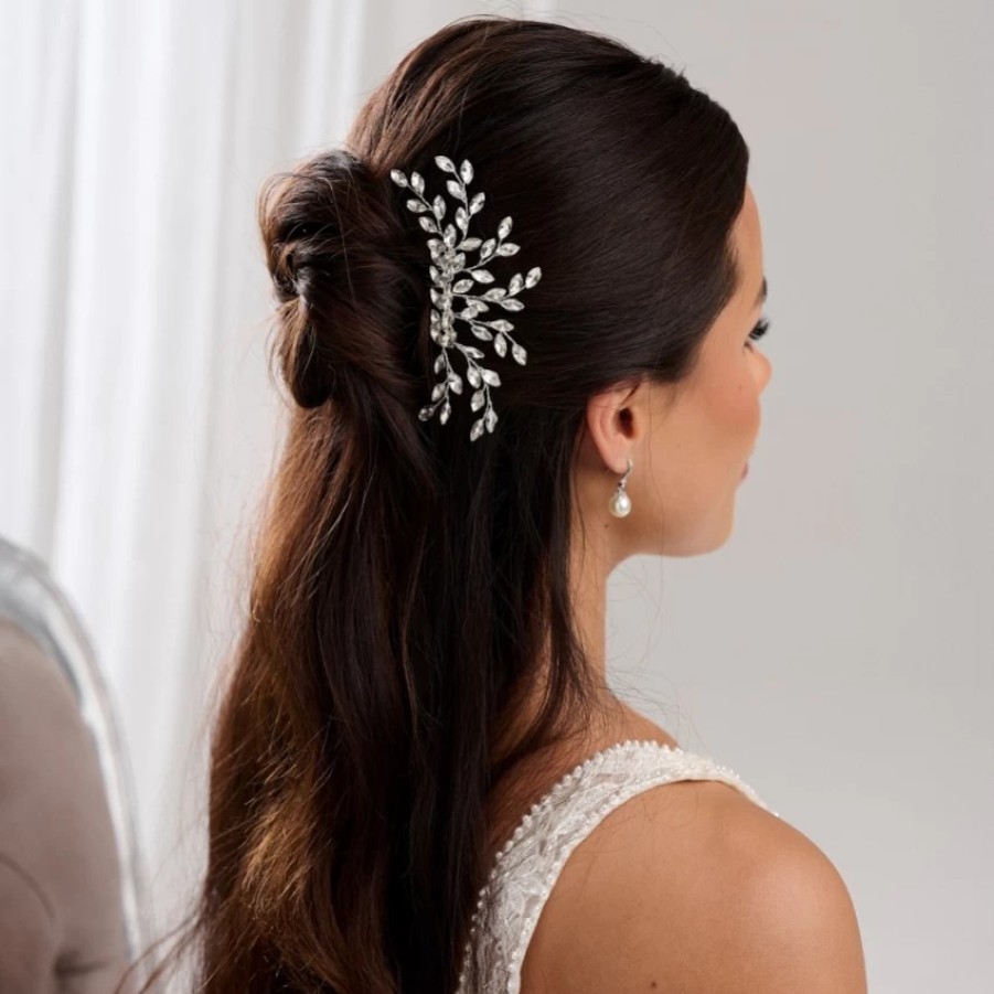 Lace & Favour Zora Crystal Spray Wedding Hair Comb New