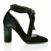 Harriet Wilde Harriet Wilde Hetty Forest Green Velvet Tie Up Block Heel Court Shoes Online