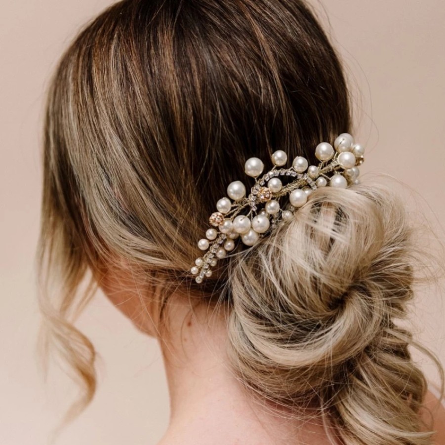 Arianna Arianna Rhythm Chunky Pearl Wedding Hair Comb Ar622 Hot