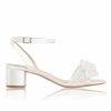 Perfect Bridal Perfect Bridal Chloe Ivory Polka Dot Mesh Low Block Heel Sandals Wholesale