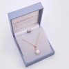 Lace & Favour Evie Gold Dainty Pearl Pendant Necklace Hot