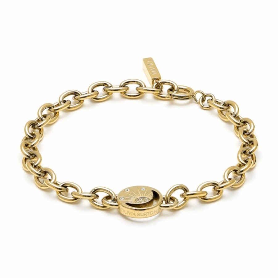 Olivia Burton Olivia Burton Celestial Sun Gold Plated Link Bracelet Online