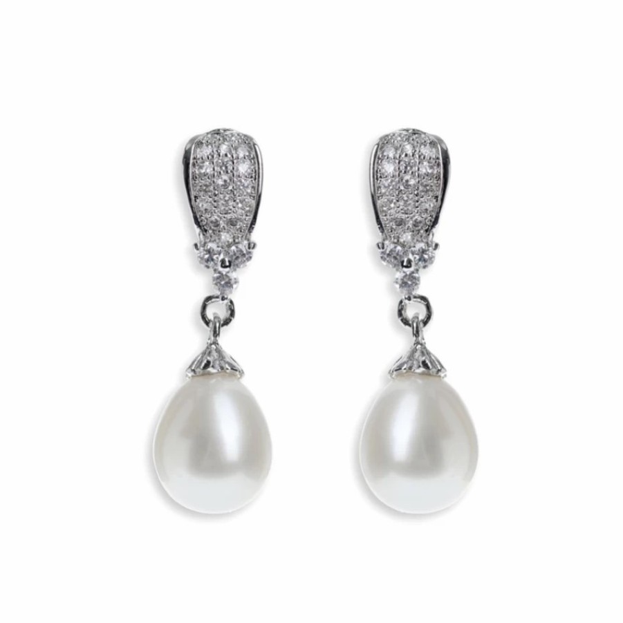 Ivory & Co Ivory And Co Serrano Pearl Drop Wedding Earrings Clearance