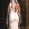 Perfect Bridal Perfect Bridal Ivory Single Tier Cut Edge Scattered Pearl Veil Hot