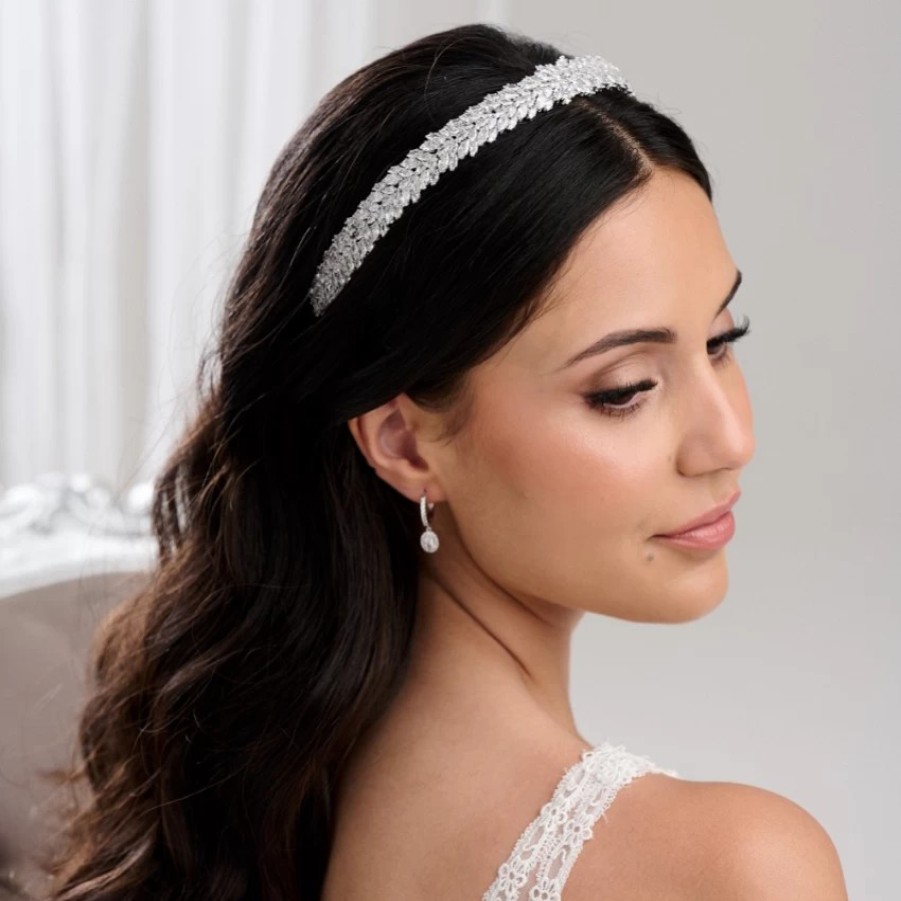 Lace & Favour Sorrento Cz Crystal Embellished Bridal Headband New