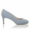 Harriet Wilde Harriet Wilde Amy Low Heel Blue Suede Platform Court Shoes New