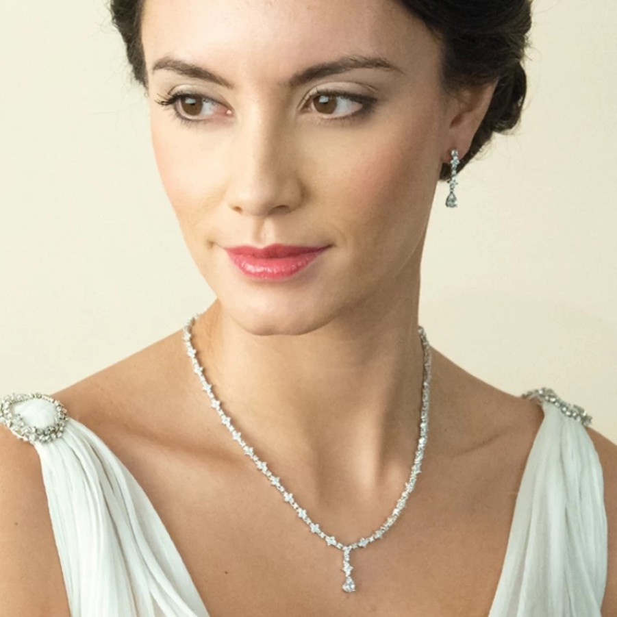 Ivory & Co Ivory And Co Kensington Cubic Zirconia Wedding Necklace Hot