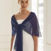 Bianco Evento Bianco Navy Chiffon Wedding Wrap E13 New