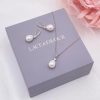 Lace & Favour Dolci Silver Crystal And Teardrop Pearl Bridal Jewellery Set Wholesale