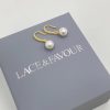 Lace & Favour Chloe Gold Dainty Pearl Drop Wedding Earrings Best