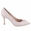 Capollini Capollini Judi Blush Pink Nubuck Leather Court Shoes With Diamante Trim Hot