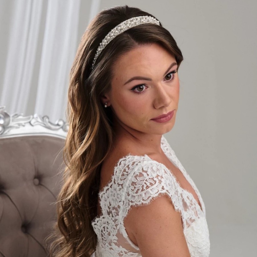 Arianna Arianna Grace Low Pearl And Crystal Bridal Tiara Ar261 Wholesale