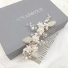 Beads & Beyond Gracie Freshwater Pearl Flowers And Beaded Leaves Hair Comb Online