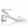 Perfect Bridal Perfect Bridal Riley Dyeable Ivory Satin Low Block Heel Sandals (Wide Fit) New