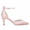 Perfect Bridal Perfect Bridal Daniella Blush Satin Mid Heel Ankle Strap Court Shoes Wholesale