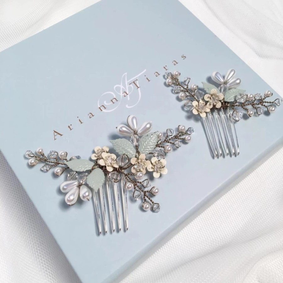 Arianna Arianna Forget Me Not Floral Mini Combs Ar600 Hot