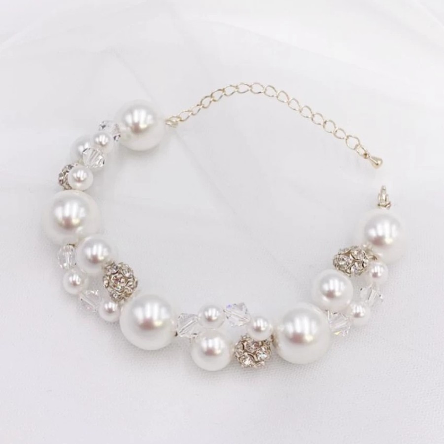 Arianna Arianna Mira Chunky Pearl And Crystal Bracelet Arw614 Online