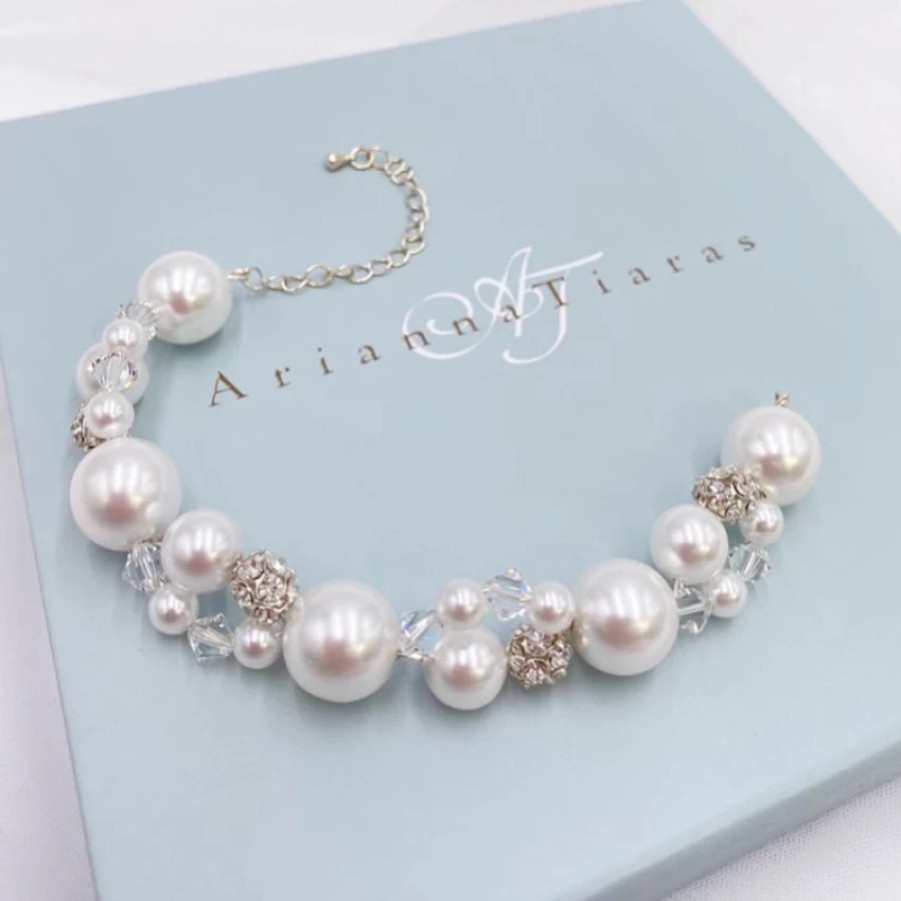 Arianna Arianna Mira Chunky Pearl And Crystal Bracelet Arw614 Online