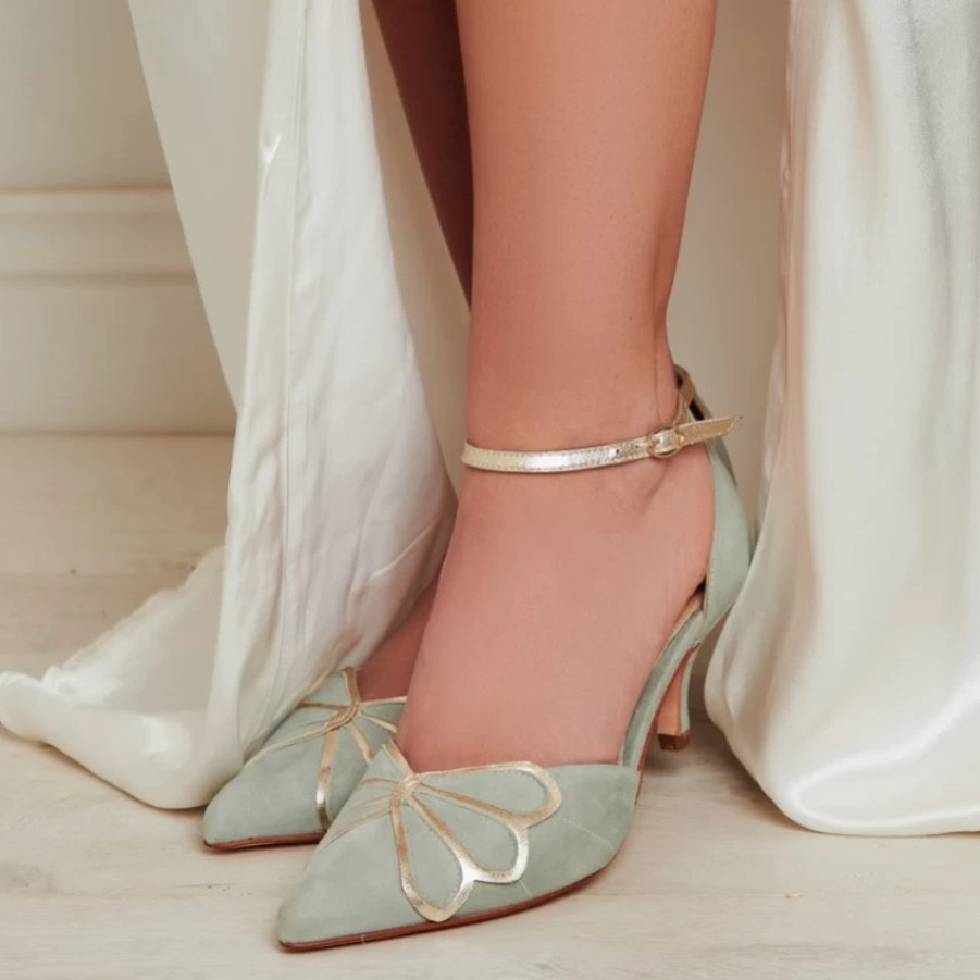 Rachel Simpson Rachel Simpson Anais Mint Suede Low Heel Ankle Strap Court Shoes Online