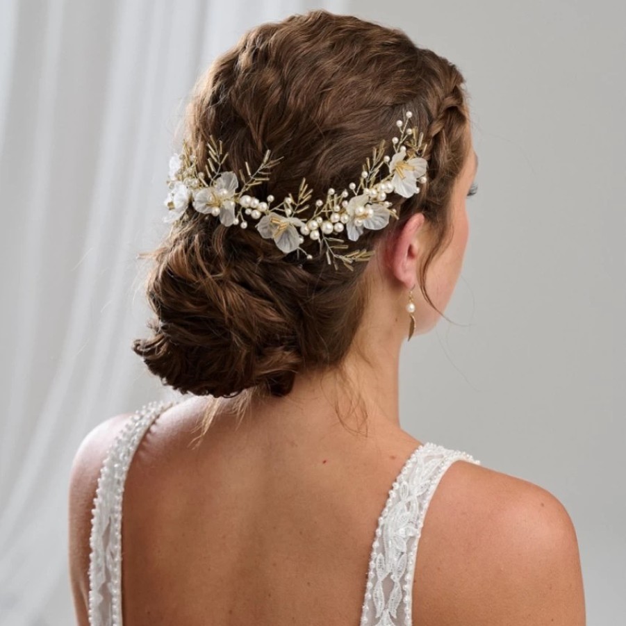 Arianna Arianna Savannah Statement Flowers And Pearl Hair Vine Ar792 Online