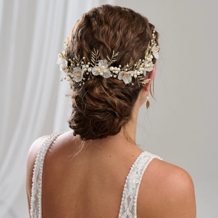 Arianna Arianna Savannah Statement Flowers And Pearl Hair Vine Ar792 Online