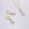 Lace & Favour Dolci Gold Crystal And Teardrop Pearl Bridal Jewellery Set Online