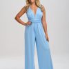 Lace & Favour Emily Rose Dusty Blue Multiway Bridesmaid Jumpsuit (One Size) Clearance