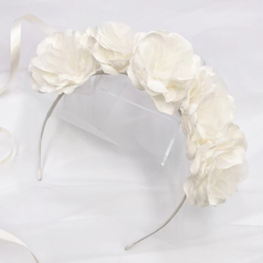 Beads & Beyond Molly Five Flower Ivory Flower Girl Headband Best